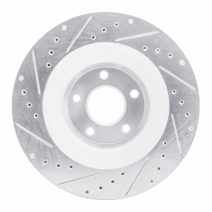 Chrysler 200 Brake Rotor (1) - Front Right - R1 Concepts - Drilled & Slotted - Silver - `08-`14